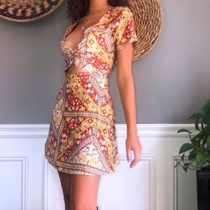 Print Fabric Mini Dress